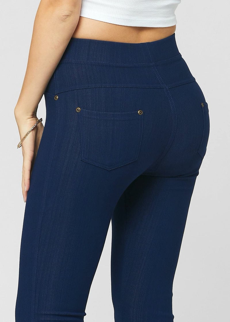 Conceited Capri Leggings - Jeggings for Women with Pockets - High Waist - Tummy Control Shaping - Regular and Plus Size - Denim Blue - Large - X-Large - Image 4